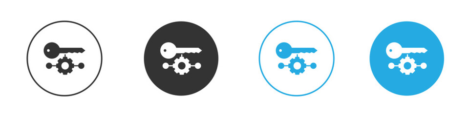 Key factor icon in editable flat vector in black and white