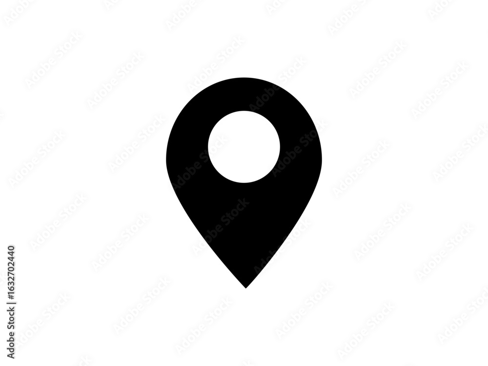 Vector location icon – black map pin for mobile apps, navigation, web ...