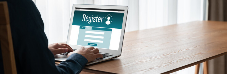 Wall Mural - online registration form for modish form filling on the internet website
