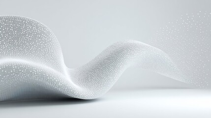 Wall Mural - abstract white wavy form