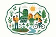 © Leo Rohmann - Embracing Sustainability Through Collaborative Urban Living Green Energy Solutions Family Bonding Renewable Resources and Eco-Friendly Practices in a Modern Community Landscape