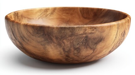 
Wooden bowl on transparent background, isolated and centered for product display or design use