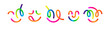 © Briddy - Color Smile Face Icon. Abstract Line Happy Emoji. Vector Rainbow Color Fun Emoticons. Cute Doodle Linear Smiles.