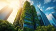 © rak - envisioning urban symbiosis vertical gardens intertwining with towering skyscrapers reflecting sustainability and harmonious coexistence between nature and human architecture