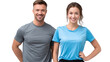 © Meesunal - Fitness Couple's Portrait: A vibrant duo, exuding health and vitality in fitness apparel, radiate positivity and teamwork. Representing lifestyle, health, and healthy lifestyle