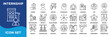 © BAMBANG G - internship icon collection set. Containing training,experience,career,student,skills,mentor,learning,job,exposure,placement icon. Simple line vector.