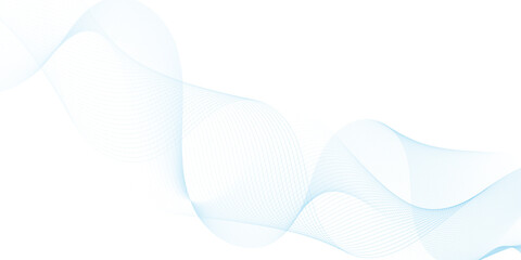 Wall Mural - Abstract blue wavy lines Digital frequency track equalizer background. Curved wave smooth stripe seamless pattern. Wave lines created using blend tool. graphic design template banner business wave.