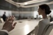 © DIMENSIONS - Professional business meeting with executives in modern office setting, focus on handshake and formal attire emphasizing corporate collaboration and teamwork