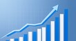 © MSTTASPRIYA - Growing Business Chart with Arrow Pointing Upward on Grid Background Representing Financial Success and Market Growth