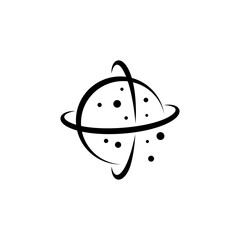Wall Mural - planet orbit logo icon vector