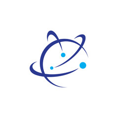 Wall Mural - planetary cosmos logo design, galaxy space logo icon