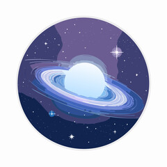 Wall Mural - Striking planet and ring system artwork designed for educational publications, space agencies, and galactic-themed marketing campaigns seeking imaginative深-space aesthetics
