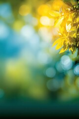 Wall Mural - Sunlit Foliage Canopy: Abstract Nature Scene with Defocused Background for Serene and Refreshing Visuals