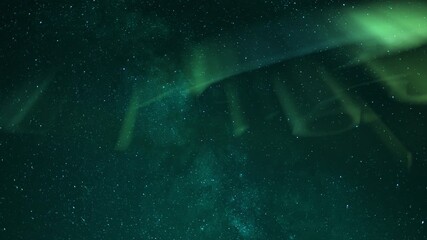 Wall Mural - Aurora Borealis Animation Amidst Milky Way Loop
