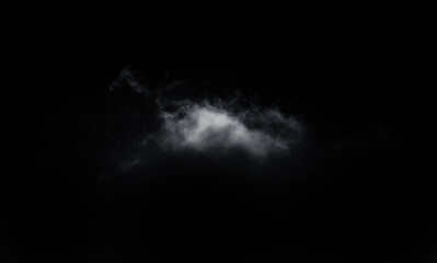 Wall Mural - white cloud fluffy, fog or mistry isolated on black background.