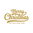 © alien AZ - Elegant merry christmas and happy new year golden script lettering