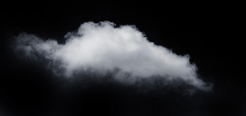 Wall Mural - white cloud fluffy, fog or mistry isolated on black background.