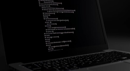 AI Create Interface on Laptop Screen with Code Generation - Artificial Intelligence Development