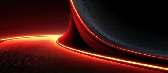 Abstract red and black design with glowing line