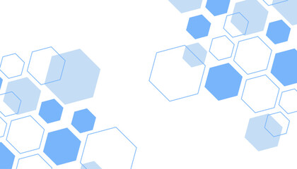 Wall Mural - abstract blue hexagon shape for frame illustration design
