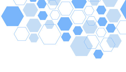 Wall Mural - abstract blue hexagon shape for frame illustration design