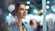 © CStock - A confident woman stands in an exhibition, gazing thoughtfully at the displays around her.