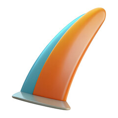 Wall Mural - 3d surfboard fin with dual color design isolated on transparent background