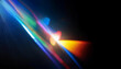 © Pickoloh - Rainbow crystal light leak flare reflection vector illustration. Lens colorful set. Iridescent crystal leak glare reflection effect. Optical rainbow lights, glare, leak, streak overlay.