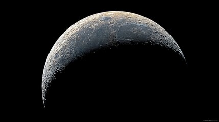 Wall Mural - Closeup of  crescent moon, dark color