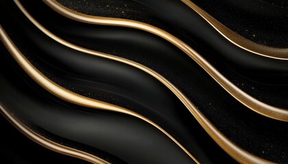 Wall Mural - elegant abstract design with gold accents and contrasting textures creating luxurious fluidity.