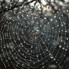 spider web in the morning dew