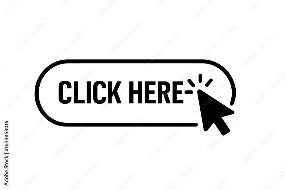 Html Click Here Button Click here web button vector illustration. Modern user interface button ...