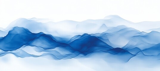 Wall Mural - elegant and fluid abstract background with soft blue tones and dynamic waves in a monochrome palette