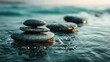 © Busuk - Stones balanced on water, serene scene