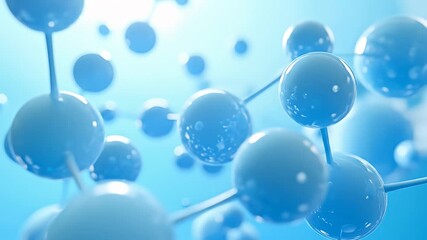 Canvas Print - abstract close-up of interconnected light blue spheres against a soft blue background