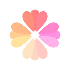 Wall Mural - colorful flower petals icon. pastel flower. vector illustration.