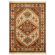 © AR-PNG - An ornate traditional persianstyle rug with geometric patterns, a central diamond medallion, and fringed edges in rich colors, adding warmth and elegance to any room
