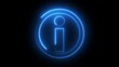 © Raw Pixel - Glowing Blue Information Symbol Illuminated on Black Background icon neon