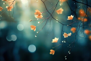 Wall Mural - leaves backgrounds sunlight outdoors.
