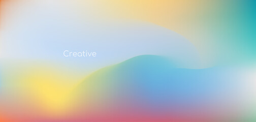 Wall Mural - Bright dreamy summer vector pastel pink, blue, green and yellow colors mesh gradient background. Abstract soft colorful candy colors liquid wavy backdrop for ui design, banner, aesthetic poster