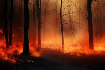 Wall Mural - the fire in the forest forest fire.