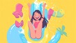 © BanklangArtshop - Girl with Water Slide Overlays and Laughing Pose