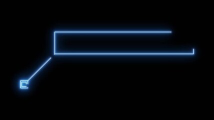 Glowing, blue, neon HUD line annotation animation. 4K