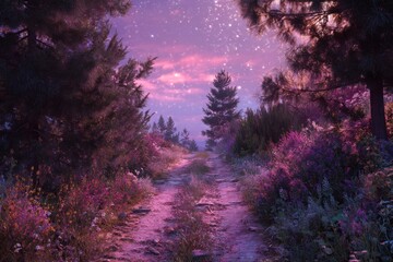 Wall Mural - summer roadpath wilderness landscape scenery.