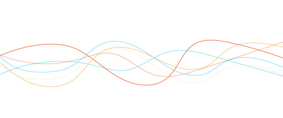 Wall Mural - style abstract wave thin curved lines graphic for design