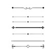 © Borsha - Hand drawn calligraphic dividers. Swirl victorian borders. Vector isolated royal decor separators. Classic wedding invitation calligraphic lines.