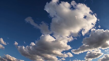 Wall Mural - mesmerizing time lapse 4k video of a peaceful blue sky with constantly evolving clouds drifting in harmony creating a tranquil nature backdrop perfect for mindfulness and atmospheric scenes