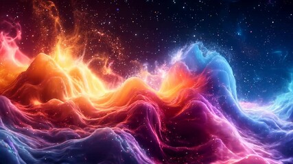 Wall Mural - Spectacular space art featuring swirling nebulae and vibrant cosmic colors.