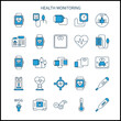 © S2E Labs - A collection of health monitoring icons, showcasing various medical devices and symbols related to well-being.