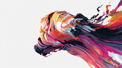 Canvas Print - Colorful Abstract Representation of a Horse in Motion Artwork